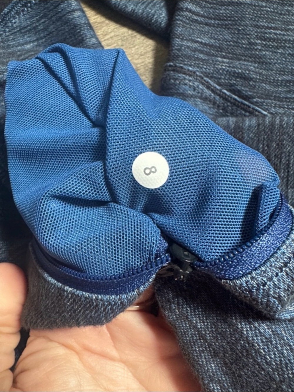 Lululemon Define Jacket Luon Heathered Blue Black Paneled Size 8 Fitted - Picture 12 of 12